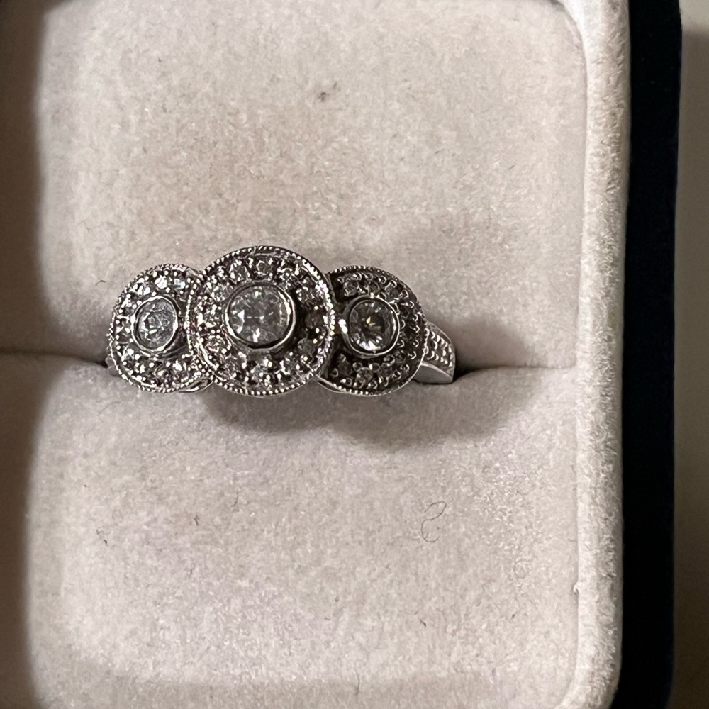 Sold. 14k white gold engagement ring